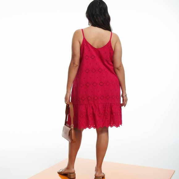 Addition Elle Eyelet Tiered Dress with Front Buttons | Size 14 - Picture 3 of 7